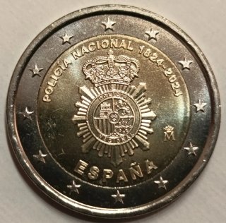 Lote 5 Monedas 2€ Policía Nacional 2024