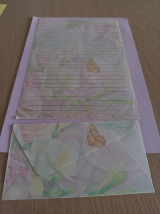 Conjunto carta y sobre vintage años 80