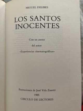 Libro los santos inocentes miguel delibes