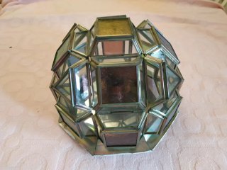 Lámpara de techo granadina cristal y metal