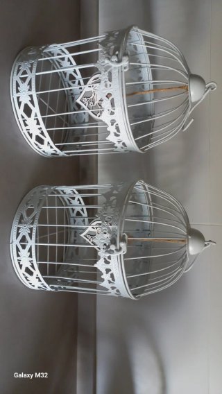 2 Jaulas Decorativas Blancas Metal