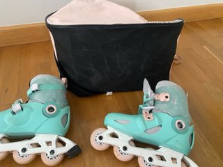 Patines Oxelo niña con bolsa rosa