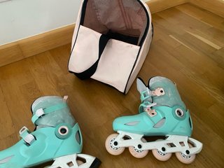 Patines Oxelo niña con bolsa rosa