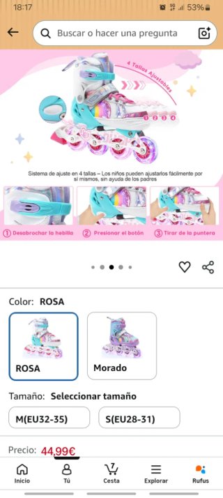 Lote Patines en línea con protecciones y bolsa.