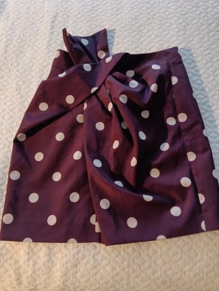 Falda mini Zara lunares burdeos Talla XS