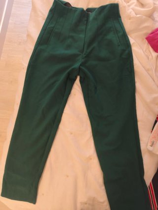 Pantalones Pitillo Zara Verdes