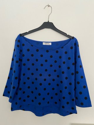 Camiseta Blanco Lunares Manga 3/4