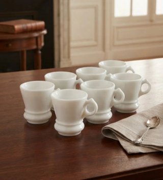 Set di 8 Tazze in Ceramica Anni '50