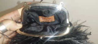 Bolso de fiesta negro con cadena