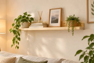 Estante de Pared de Madera Maciza 80 cm