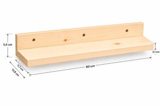 Estante de Pared de Madera Maciza 80 cm