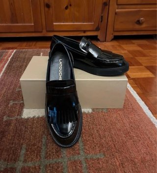 Mocasines negros charol mujer T38 Latouche
