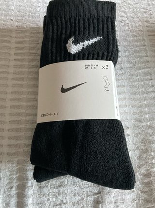 Pack 3 Calcetines Nike Crew Negro Talla 35-38