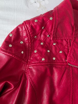Chaqueta Velika Imitación Piel Roja XXL