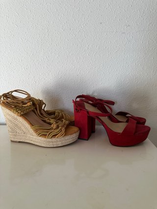 Sandalias de plataforma beige + regalo de sandalia