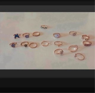 Pack 18 Anillos Metal Dorado Tallas 16-19mm