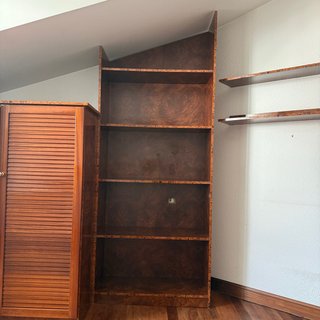 Estantería madera en raíz nogal + 3 estanterías