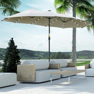 Sombrilla Doble 450cm Manivela Gris Claro