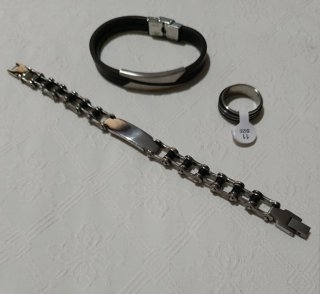 Lote 2 Pulseras y Anillo Hombre antiestrés
