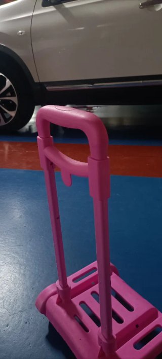 Carrito de ruedas rosa mochila niña