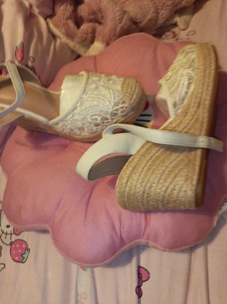 Alpargatas bordadas novia/fiesta beige y blanco