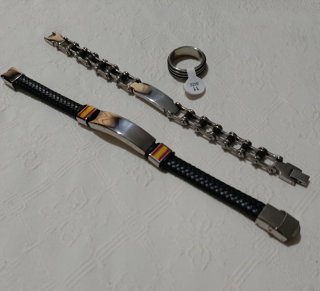 Lote 2 Pulseras y Anillo antiestres Hombre de acer