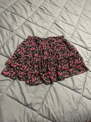 Falda con Volantes Estampada Blanco