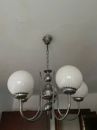 Lámpara colgante vintage cristal y metal
