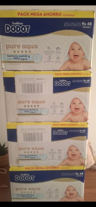 4 Packs Toalhitas Dodot Pure Aqua
