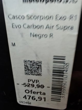 Casco moto Scorpion EXO R1 Air Carbon Supra