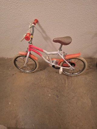 Bicicleta Infantil Blanca y Rosa