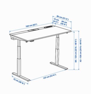 Escritorio elevable MITTZON Ikea Blanco