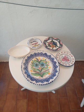 3 Piatti in Ceramica Dipinti a Mano