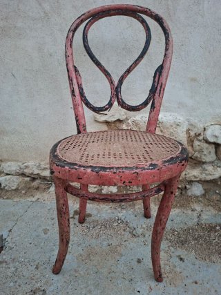 Silla Antigua Madera y Mimbre para Restaurar
