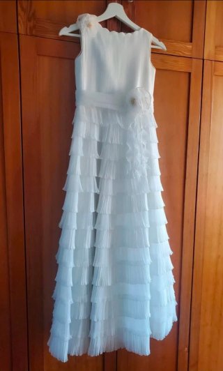 Vestido Comunión Rosa Clará Blanco. (120cm)