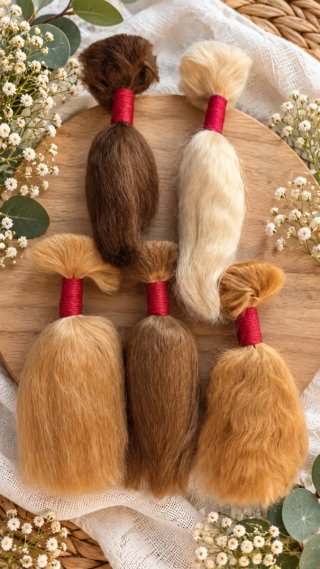 Set de 5 Mechones de Mohair para Bebés Reborn