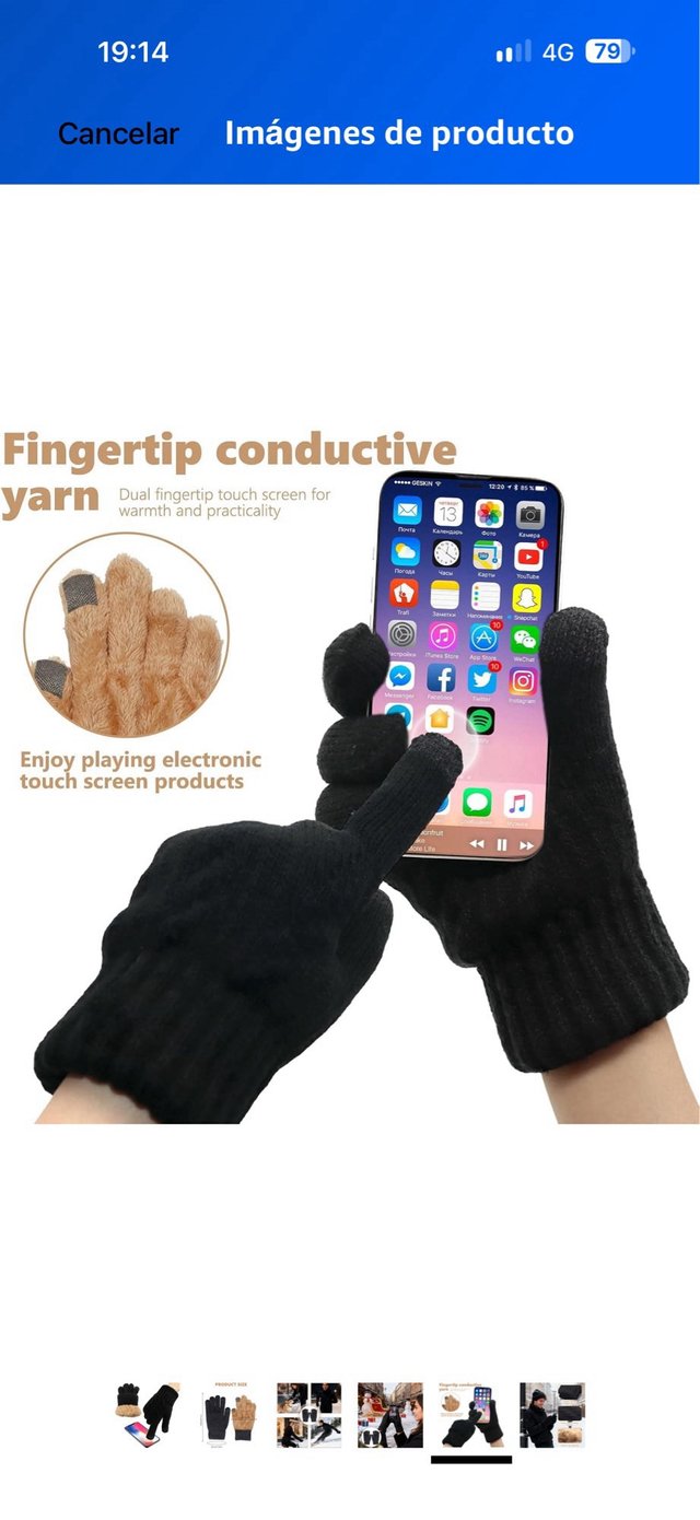 2 Pares de Guantes Térmicos Táctiles