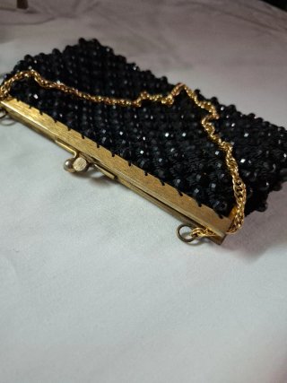 Bolso Fiesta Vintage Años 50/60 Negro Dorado