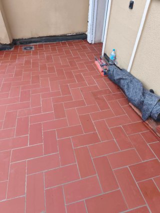 Terrado con suelo de Rasilla y baldosas