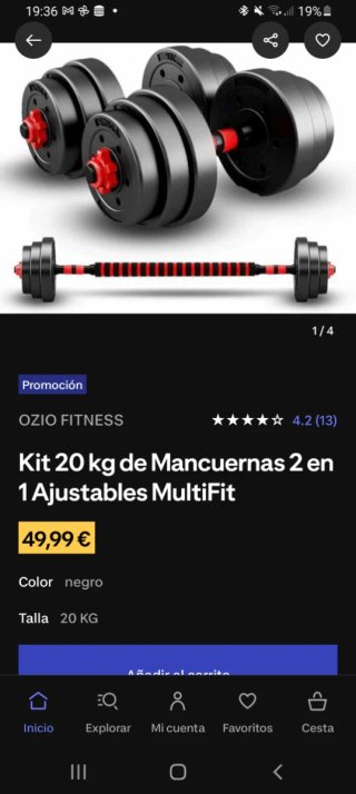 Kit de Mancuernas 2 en 1 Ajustables 20kg