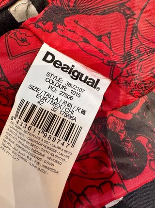 Vestido Desigual T42 L Negro y Blanco