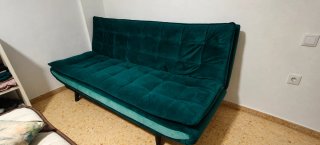 Sofá Cama Abatible 1,90m Terciopelo Verde