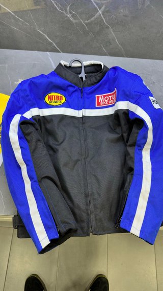 Chaqueta de Moto Infantil Azul y Negra