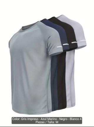 Pack 4 Camisetas Deporte Hombre Talla M