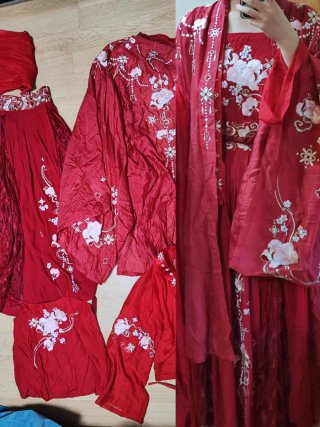 Conjunto Hanfu Boda Chino Mujer Rojo Elegante