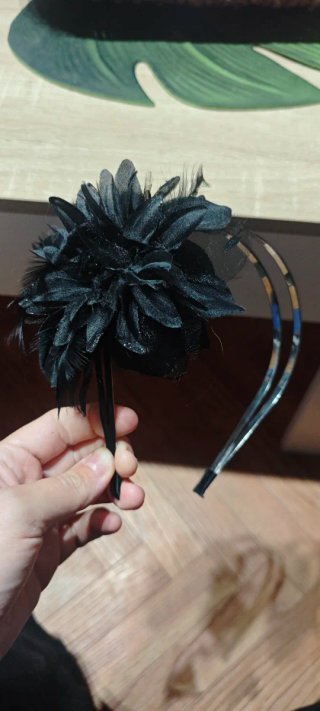 Diadema con Flor Negra