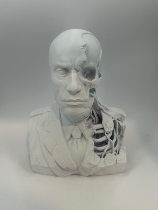 Busto Mussolini scheletro plastica 25cm