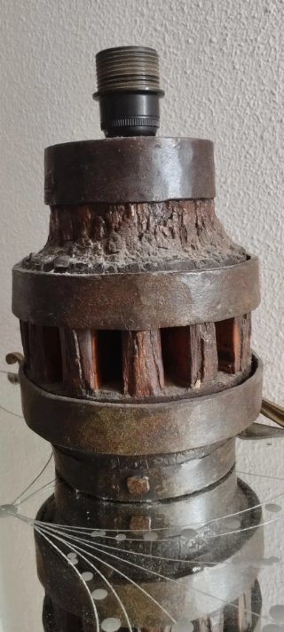 Lámpara Mesa Antigua Vintage Eje Carro