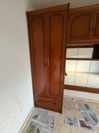 Mueble puente clásico madera y espejo