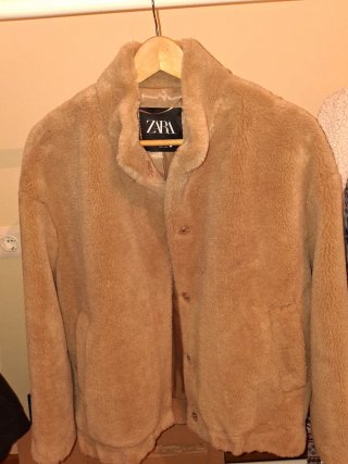 Abrigo borrego Zara camel,oversize xs-s